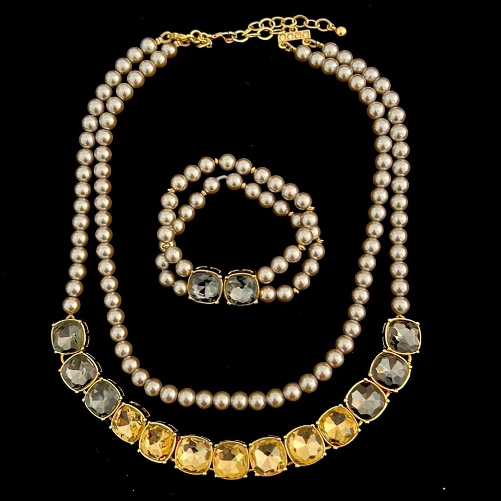 Talbots Faux Gray Neclace Necklace and Bracelet Set